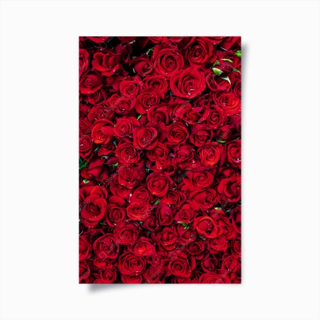 Poster mosaico di rose rosse per un'atmosfera romantica • Wallissimo®