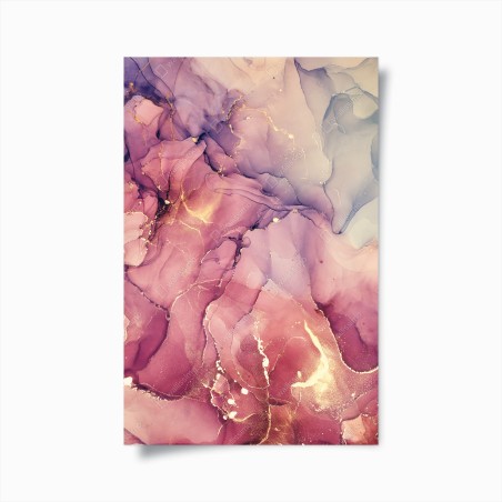 Poster marmo liquido rosa e oro • Wallissimo®