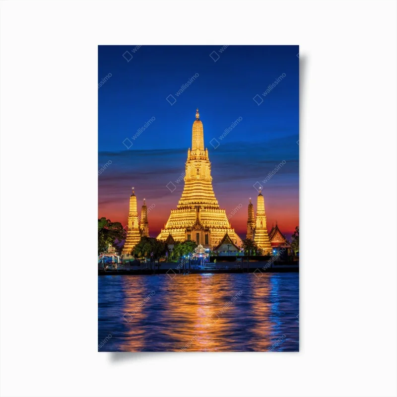 Poster suggestiva vista notturna di Wat Arun