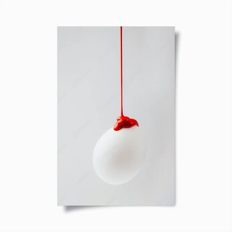 Poster uovo minimalista con vernice rossa