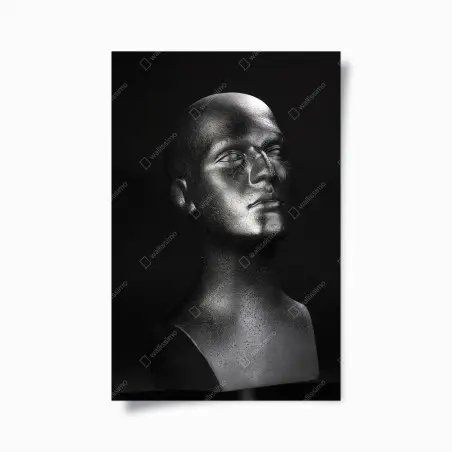 Poster busto scultoreo in nero minimalista • Wallissimo®