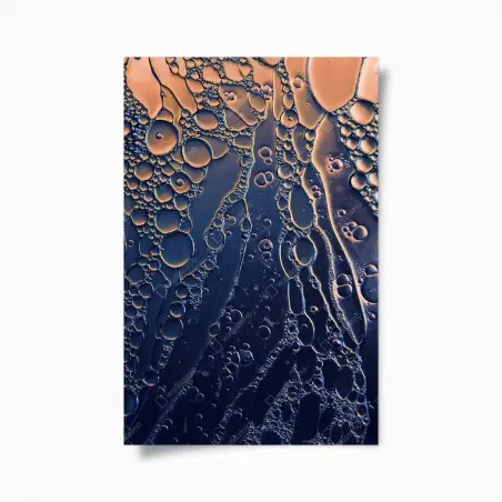 Poster astrazione di bolle dorate su sfondo blu • Wallissimo®