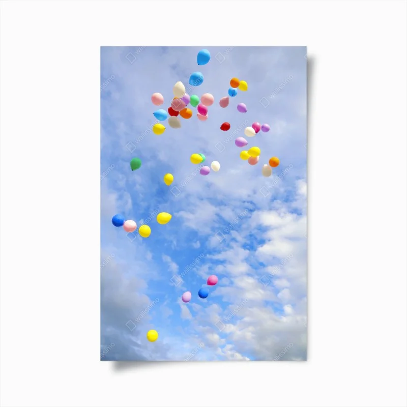 Poster palloncini colorati nel cielo