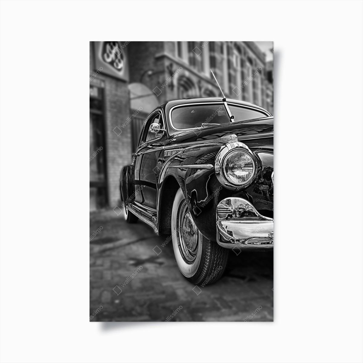 Poster eleganza automobilistica d'epoca in bianco e nero • Wallissimo®