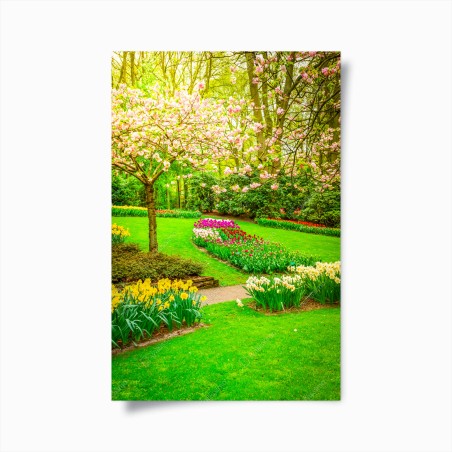 Poster giardino primaverile in fiore • Wallissimo®