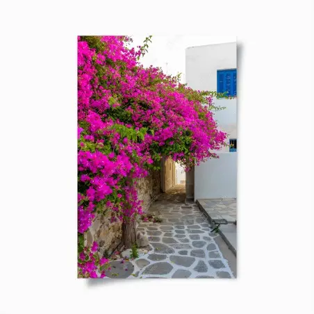 Poster angolo fiorito di Naousa, Paros • Wallissimo®