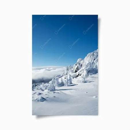Poster panorama invernale dalle cime innevate • Wallissimo®