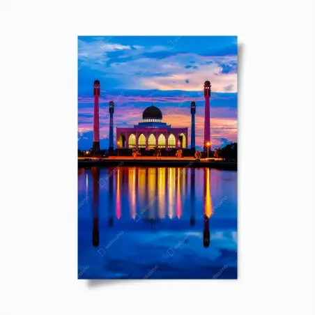 Poster moschea centrale di Songkhla al tramonto • Wallissimo®