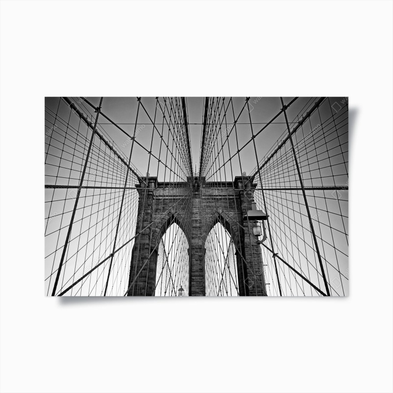 Poster vista geometrica del ponte di Brooklyn