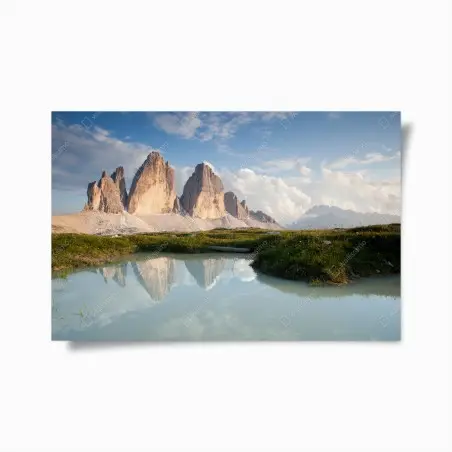 Poster Tre Cime di Lavaredo riflesse al tramonto • Wallissimo®