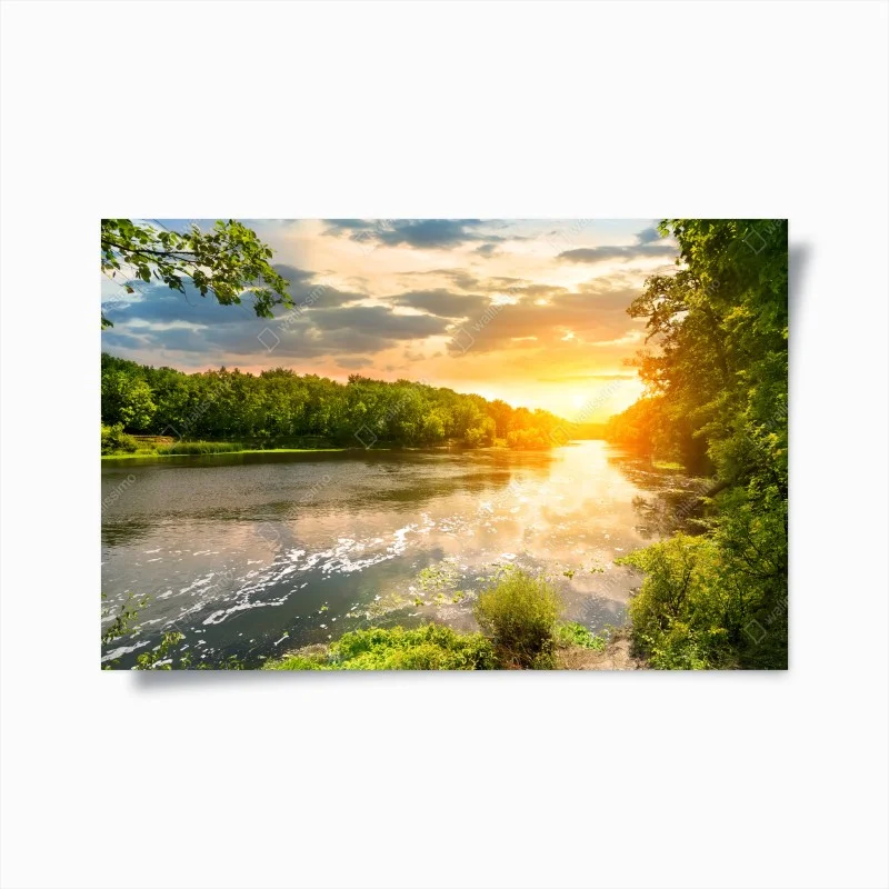 Poster tramonto dorato sul fiume