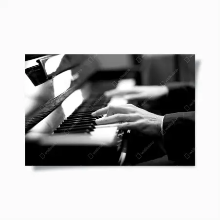 Poster eleganza al pianoforte in bianco e nero • Wallissimo®