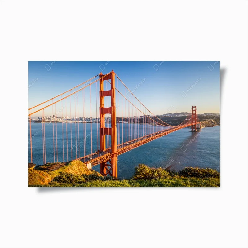Poster paesaggio urbano con Golden Gate a San Francisco