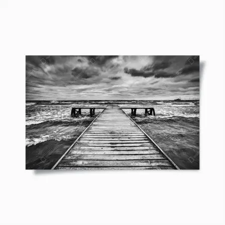 Poster molo sul mare tempestoso • Wallissimo®