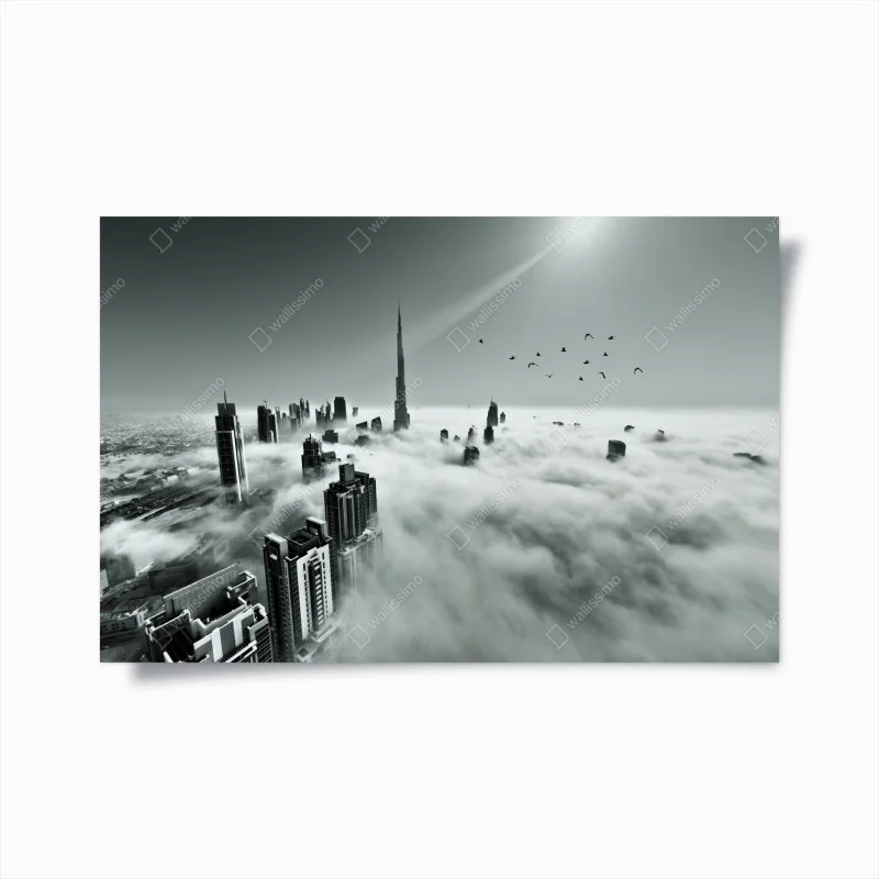 Poster città tra le nuvole di Dubai