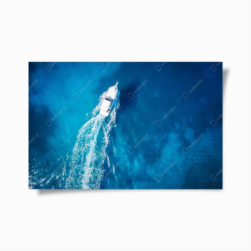 Poster yacht sul mare turchese