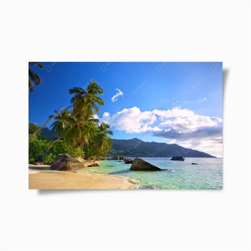 Poster baia tropicale a Mahé, Seychelles