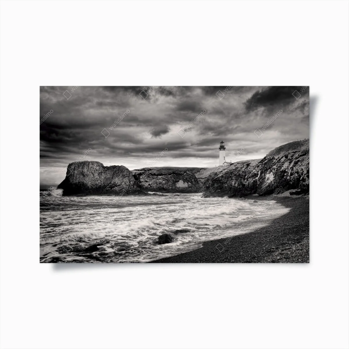 Poster faro di Yaquina Bay sulla costa tempestosa • Wallissimo® Poster faro di Yaquina Bay sulla costa tempestosa • Wallissimo®
