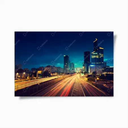Poster tramonto urbano a Parigi La Défense • Wallissimo®