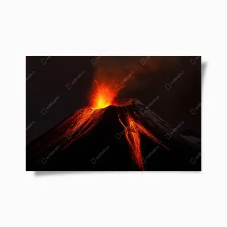 Poster vulcano in eruzione: cascata di lava • Wallissimo®