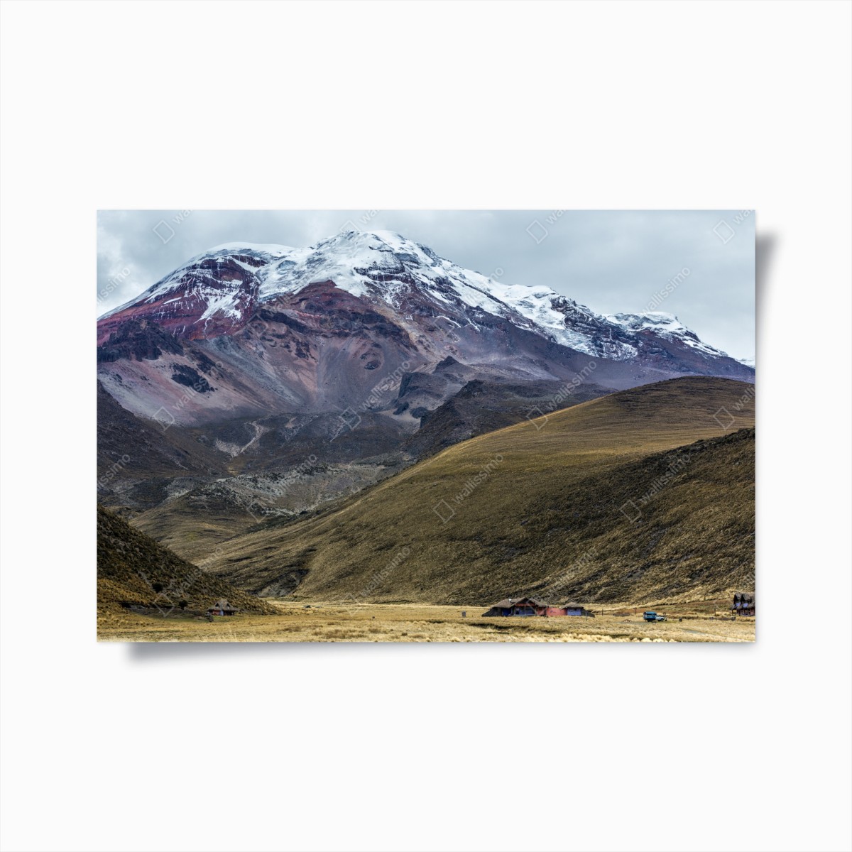 Poster paesaggio montano con vette innevate • Wallissimo®