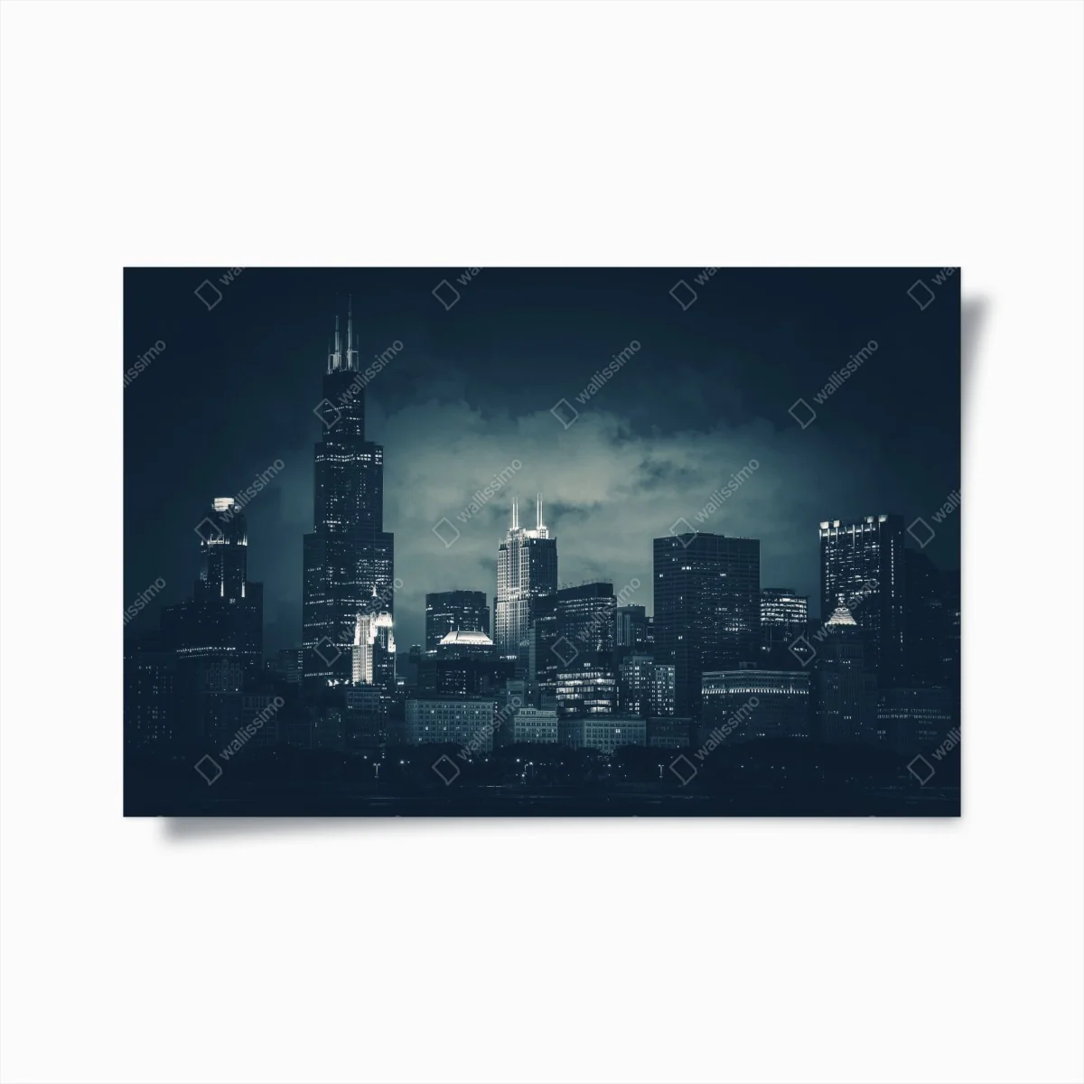 Poster notte urbana su Chicago • Wallissimo® Poster notte urbana su Chicago • Wallissimo®