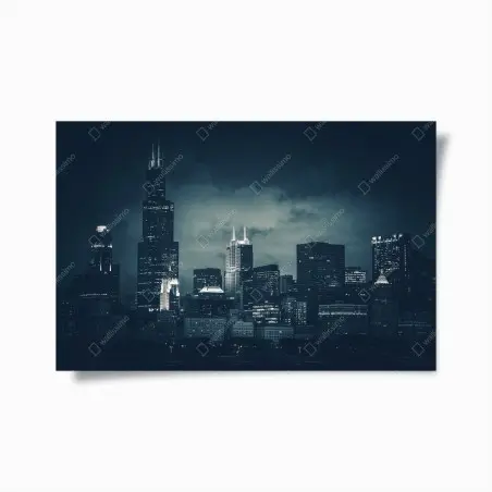 Poster notte urbana su Chicago • Wallissimo®