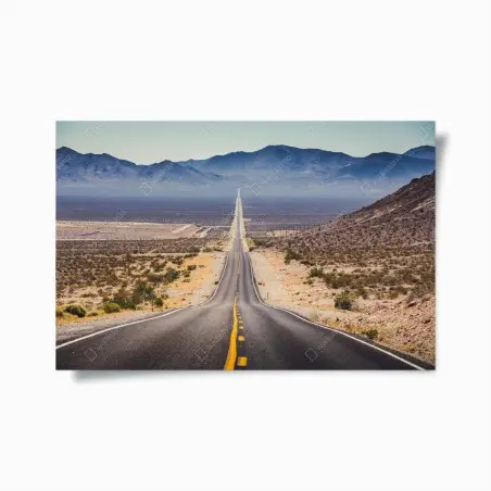 Poster strada infinita nel deserto • Wallissimo®