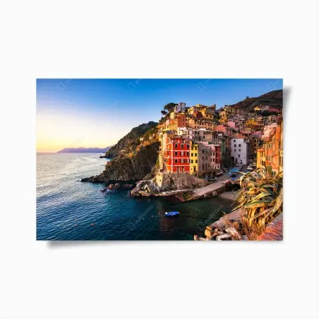 Poster scorcio di Riomaggiore al tramonto • Wallissimo®