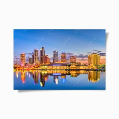 Poster skyline di Tampa al tramonto • Wallissimo®