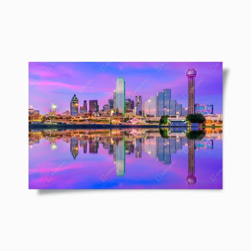 Poster riflessi magici sullo skyline di Dallas • Wallissimo®