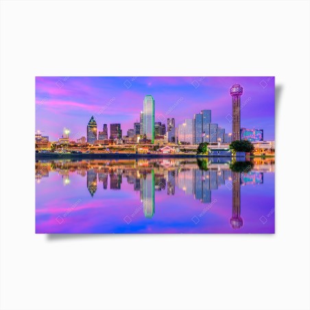 Poster riflessi magici sullo skyline di Dallas • Wallissimo®