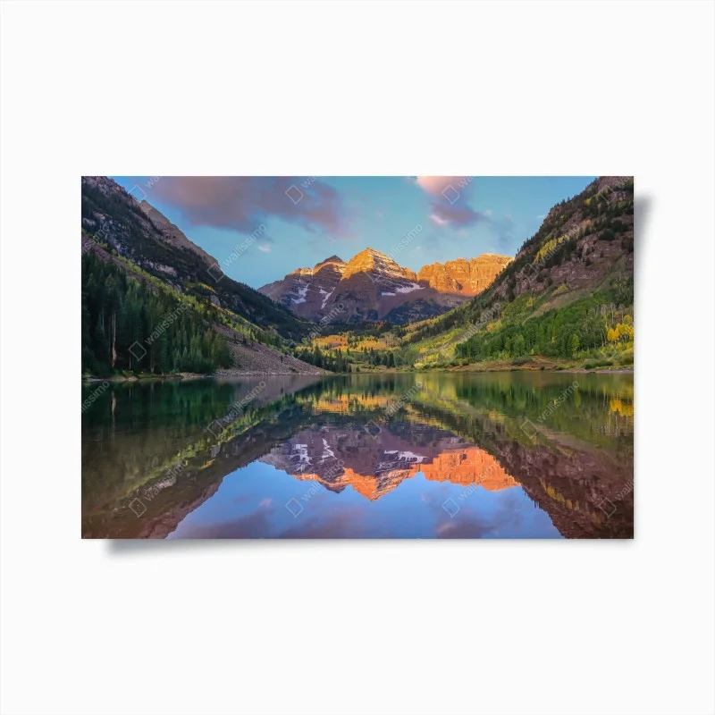 Poster alba dorata alle Maroon Bells