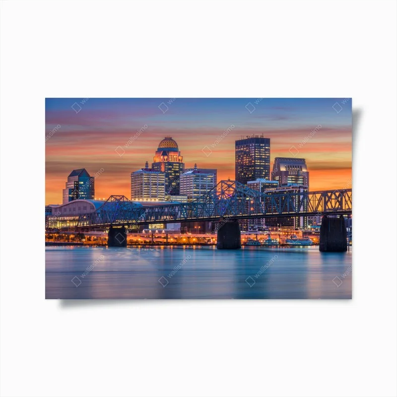 Poster skyline di Louisville al tramonto