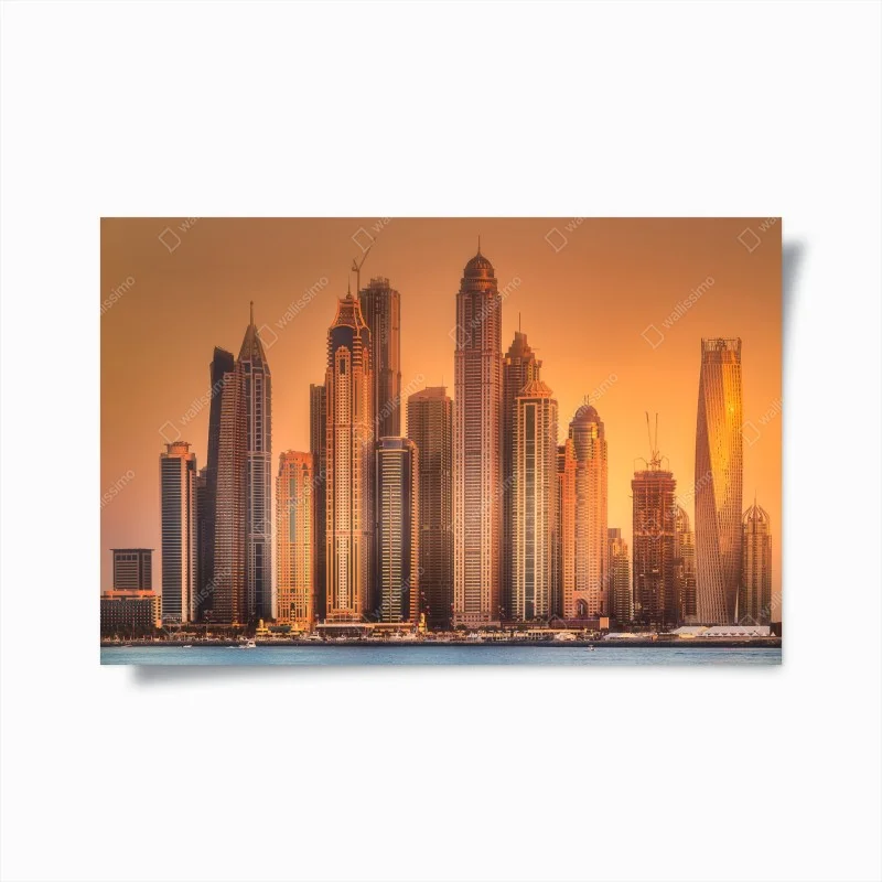 Poster skyline dorato di Dubai