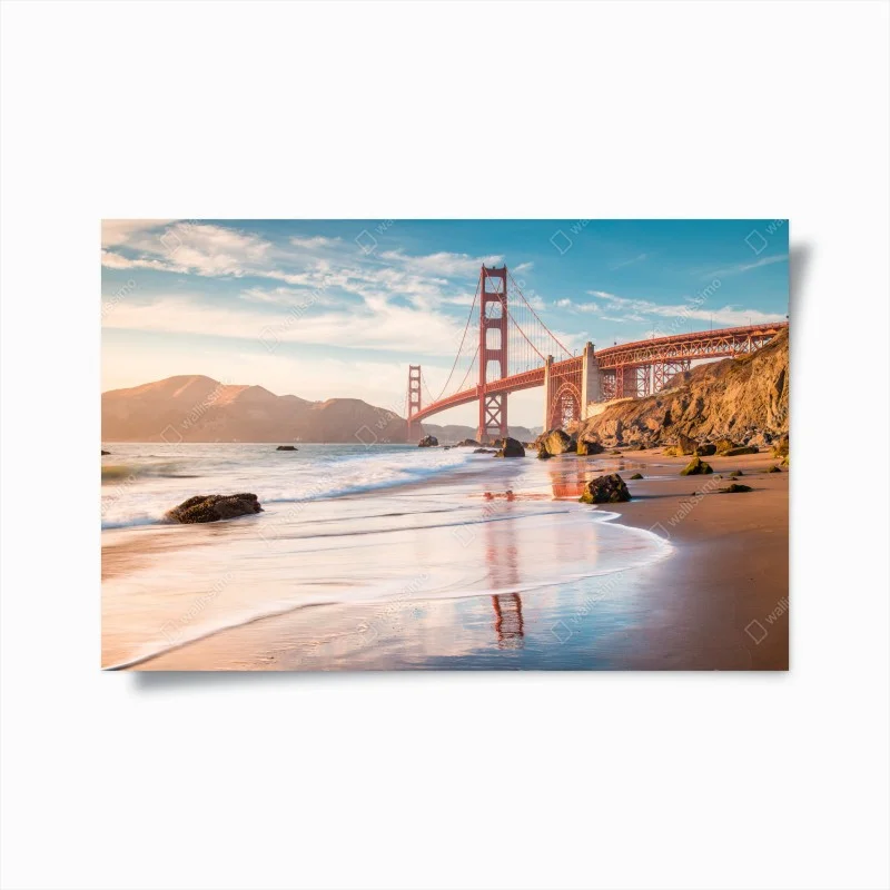 Poster tramonto sul Golden Gate: panorama costiero