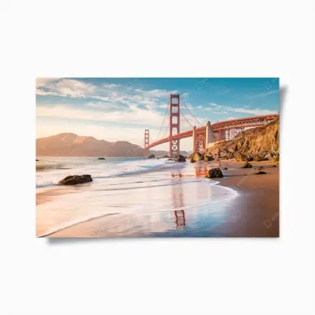 Poster tramonto sul Golden Gate: panorama costiero • Wallissimo®