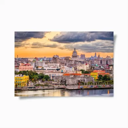 Poster tramonto sullo skyline di L'Avana • Wallissimo®