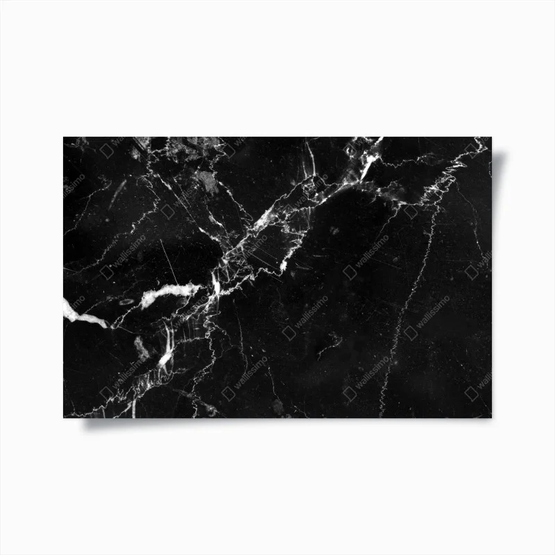 Poster texture marmo nero con venature bianche