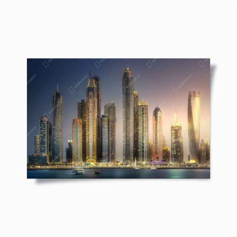 Poster skyline dorato di Dubai
