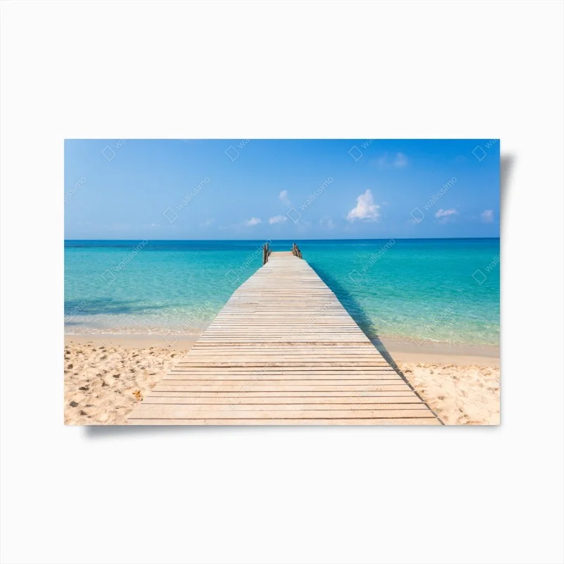 Poster pontile verso il mare turchese