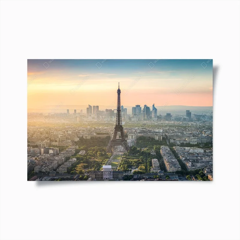 Poster tramonto su Parigi con Torre Eiffel