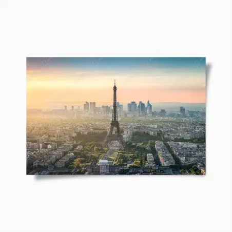 Poster tramonto su Parigi con Torre Eiffel • Wallissimo®