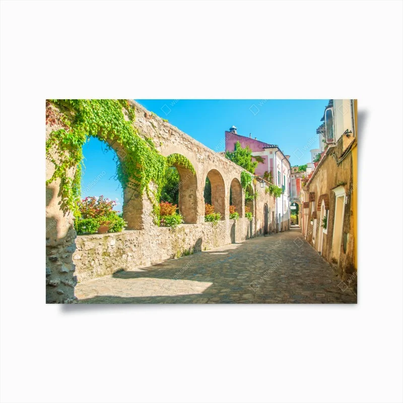 Poster scorcio fiorito di Ravello sulla Costiera Amalfitana