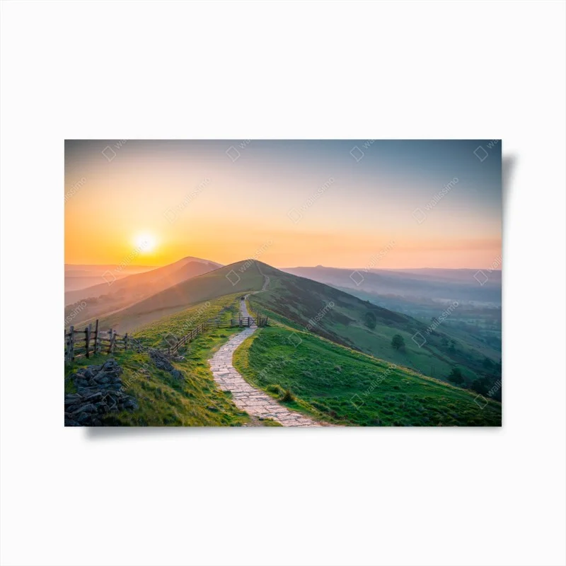 Poster sentiero sulla cresta all'alba