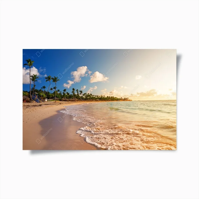 Poster tramonto tropicale sulla spiaggia