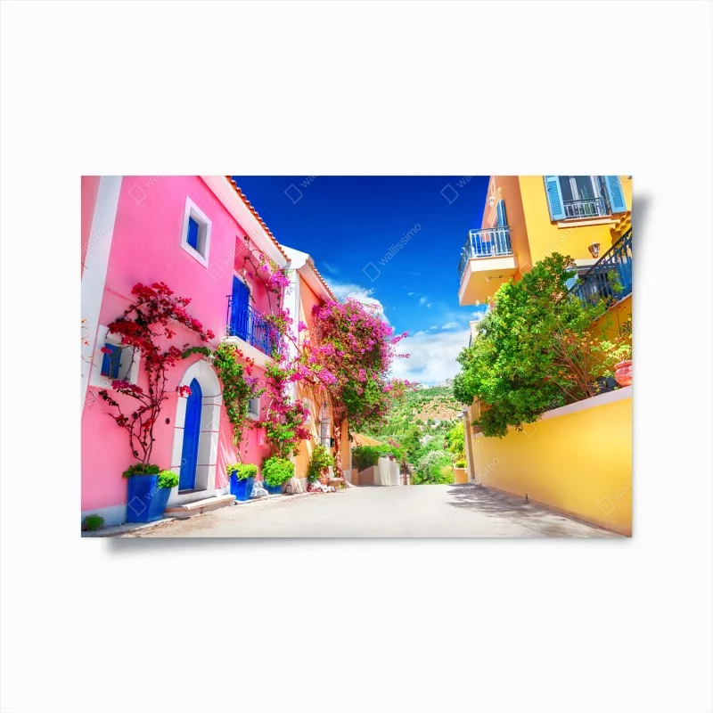 Poster viale fiorito a Cefalonia