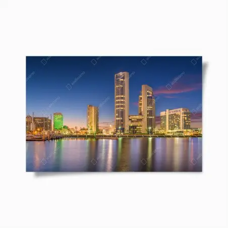 Poster tramonto su Corpus Christi: skyline sul porto • Wallissimo®