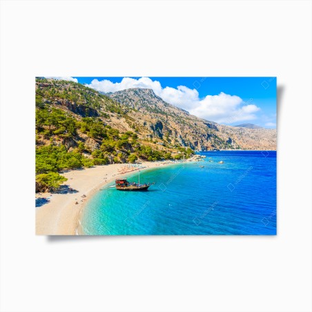 Poster vista panoramica della baia di Apella, Karpathos • Wallissimo®