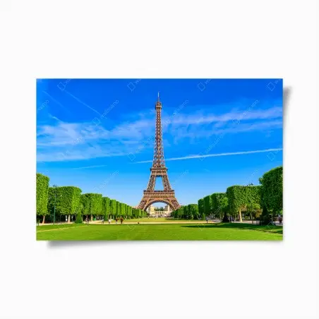 Poster panorama maestoso della Torre Eiffel a Parigi • Wallissimo®